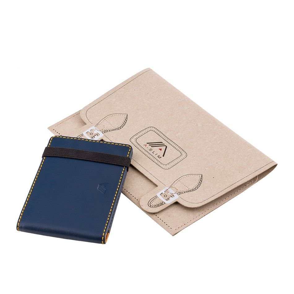 A-SLIM Leather Wallet Kihaku - Blue